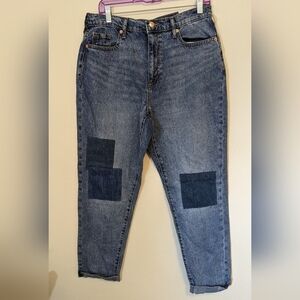 NWT Universal Thread Womens High-Rise Boyfriend Patches Jeans Medium Wash Size 6